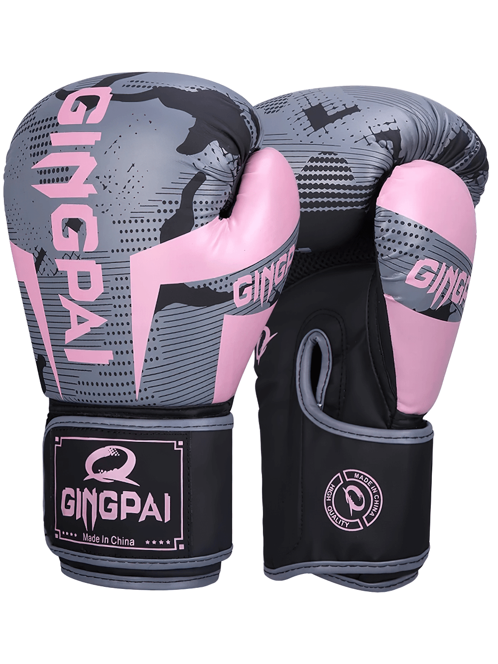 Multicolor PU leather boxing gloves with hook and loop closure, durable and breathable for sparring and training - Model SF3140